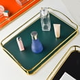 thumbnail image 2 of Bandeja de tocador con espejo, organizador de perfumes, bandeja de almacenamiento, plato para velas, regalo de boda Verde grande, 2 of 8