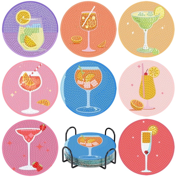 Kit DIY de posavasos con pintura de diamantes de 8 piezas Canrichshop