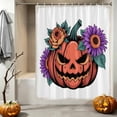 thumbnail image 2 of Shower Curtains for Bathroom-36"x72",Halloween Funny Pumpkin Ghost Waterproof Bath Curtain Grommet Shower Curtain Set with Hooks, 2 of 9