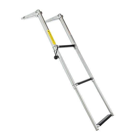 Premium GARELICK Stainless Steel Dock Ladder | Telescoping, 3 Steps, 400lb Capacity | Polished Silver Finish