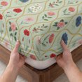 thumbnail image 3 of Queen Size Fitted Sheet Set - Rustic Floral 3 Piece Bedding Sets 16" Deep Pocket Fitted Sheet with 2 Pillowcases, Sage Green Farmhouse Wildflowers Vintage Brushed Microfiber Hotel Luxury Bed Sheets, 3 of 9
