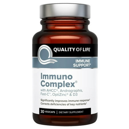 Premium AHCC Complex – ImmunoComplex Includes AHCC Mushroom Extract, Vitamin C, Vitamin D3, Copper, Zinc & Andrographis – Supports Immune System – 30 Vegetable