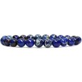 thumbnail image 1 of Royal Blue Sea Sediment Jasper Gemstone 8mm Round Beads Stretch Bracelet 7 Inch, 1 of 4