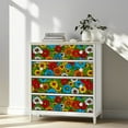 thumbnail image 3 of Peel and Stick Wallpaper Contact Paper Floral Daisy Modern Red Yellow Blue Daisies Red Flowers Yellow Flowers Self Adhesive and Removable 17.7in x 118in, 3 of 8