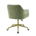 thumbnail image 6 of Linon Abram Task Chair with Adjustable Height & Swivel, 275 lb. Capacity, Green Velvet Fabric, 6 of 11