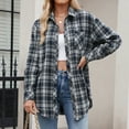 thumbnail image 2 of Towmus Womens and Girls Long Sleeve Flannel Shirt Plus Size Plaid Shirts Casual Lapel Button Down Blouse Tops, 2 of 5