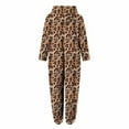 thumbnail image 6 of Women's Fleece Sherpa Hooded Jumpsuits Warm Plush Long Sleeve One Piece Pajamas Romper Zip Up Onesie Sleepwear, 6 of 6