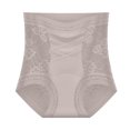 thumbnail image 4 of Womens Butt Lifting Panties High Waisted Full Coverage Briefs Solid Color Soft Stretchy Underwear Sleepwear Gray 3XL, 4 of 6