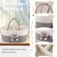 thumbnail image 3 of Uxgjfwu Woven Diaper Caddy Basket with Handle, Animals Diaper Caddy Organizer with Dividers, Bath Caddy for Diapers Wipes, 3 of 6