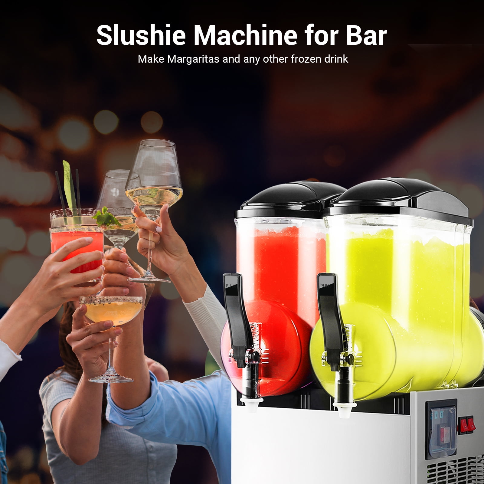Joreek 30L 8 Gal Commercial Margarita & Slushy Machine 1100W 110V Frozen Drink Maker Smoothie Machine Electric Slushie Machine Self-cleaning For Bar Alcohol Beverage Cocktail Juice