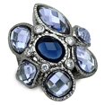thumbnail image 1 of Women Ruthenium Brass Ring with Synthetic in Multi Color - Size 7, 1 of 1