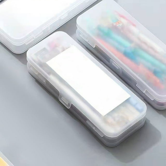 TACILIP Office Supplies, Double Layer Pencil Case Double Layer Pencil Case General Manual Bag Light Weight Transparent and Portable Suitable for Daily Use Suitable for Student, Birthday Gifts