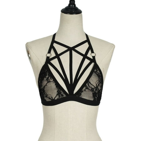 

B91xZ Lingerie For Women Bra Tops Bra Elastic Tank Out Cage Lace Camisole Bustier Women Hollow Vintage Corsets for Women Exotic Black S