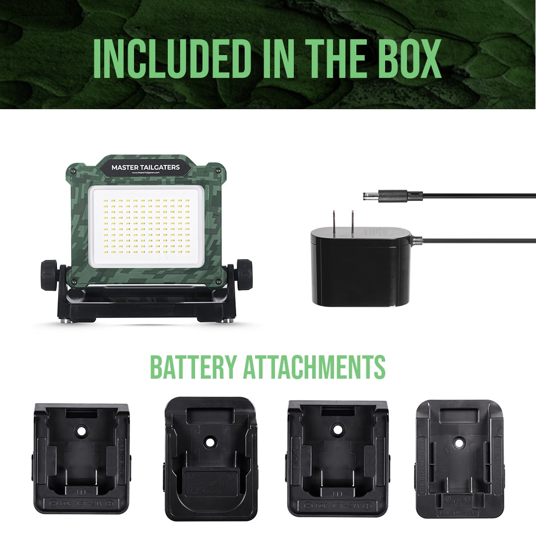 Master Tailgaters FLUD 4000 LED Work Flood Light Compatible for Universal Battery
