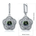 thumbnail image 3 of Gem Stone King 925 Sterling Silver Green Mystic Topaz Flower Dangle Earrings for Women (4.64 Cttw, Gemstone Birthstone, Round 6MM), 3 of 3