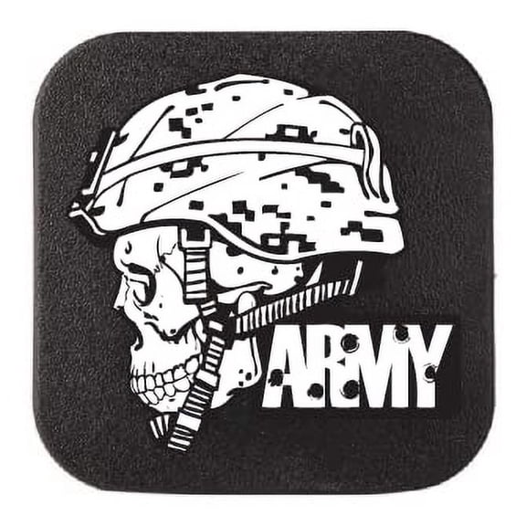 Army Skull Rubber Receiver Tube Hitch Plug. Truck Trailer Hitch Cover Plug Insert Fits 2" Receivers. Fits 2 inch Receiver Level 3 4 5 Ford GMC Toyota Jeep Dodge Chevy (2" Receiver Plug)