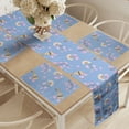 thumbnail image 2 of Ambesonne Japanese Art Table Runner & Placemats, Music Biwa Blossoms, Placemat 4 pcs + Runner 14"x72", Lavender Blue Pink Cream, 2 of 2