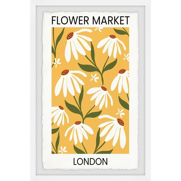 Marmont Hill London Flower Market Framed Painting Print