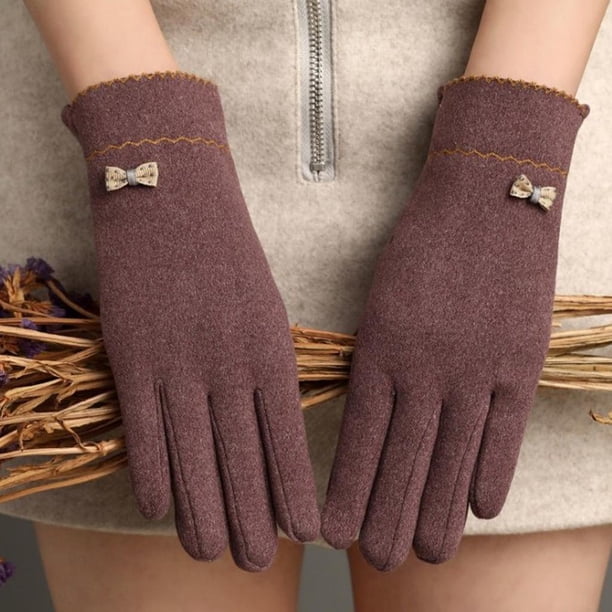 Guantes de invierno para mujer, táctil, cálido, resistente , forrado con dedos para enviar de , para niñas, mujeres, d Púrpura Macarena Guantes de invierno para mujer