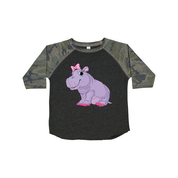Inktastic Cute Purple Hippo Girls Toddler T-Shirt