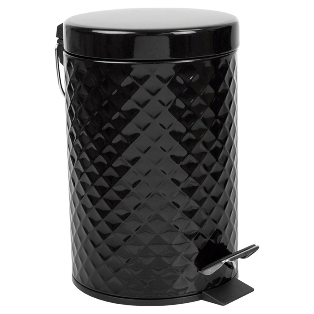 Home Basics Textured StepOn Bathroom Trash Can