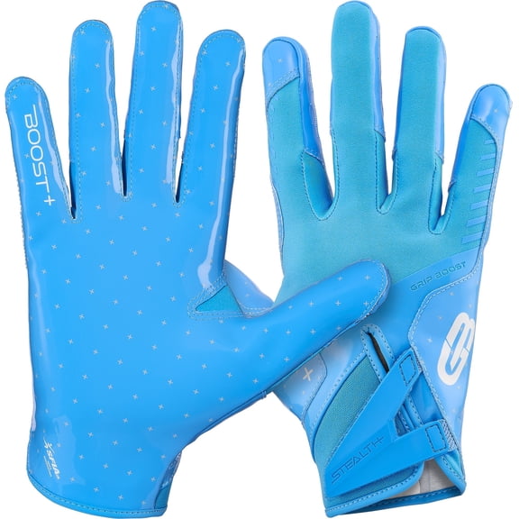 Grip Boost Solid Light Blue Stealth 6.0 Boost Plus Football Gloves