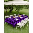 thumbnail image 5 of Outdoor Tablecloth with Umbrella Hole, Black Purple Plaid Spillproof Waterproof Outdoor Table Cover, Farmhouse Simple Buffalo Checked Patio Tablecloths for Party Picnic Camping, Rectangle 52"x70", 5 of 9