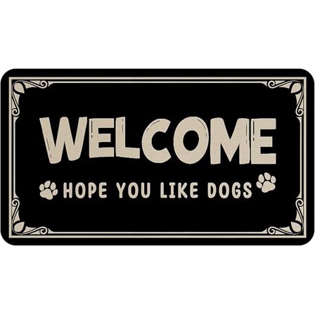 Welcome Hope You Like Dogs Cute Doormat 16×24 Inch Funny Welcome Dog Door Mat Outside Entrance Front Floor Rubber Mat Indoor Outdoor Spring Mats Front Porch Rug Dog Gift Home Décor.