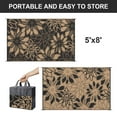 thumbnail image 3 of KUETH 5'x8' Outdoor Rug Waterproof Plastic Reversible Floral Patio Camping Outside Carpet,Black Brown, 3 of 6