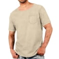 thumbnail image 2 of SROBPTY Mens T-Shirts Solid Short Sleeve Crew Neck Denim Look with Pockets Relaxed Summer Tops for Casual Wear, 2 of 5