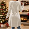 thumbnail image 6 of Karymi Solid Velvet Tunic Womens Tops, Crew Neck Half Button Long Sleeve Loose A-line Hem Pullover, 6 of 7