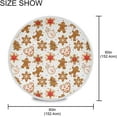 thumbnail image 4 of SKYSONIC 60" Christmas Gingerbread Round Tablecloth Cookies Pattern Table Cloth Cover Mat Washable Polyester Dining Decorative for Holiday Home Picnic Party Wedding, 4 of 7