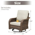 thumbnail image 3 of Yeahumalia Outdoor Swivel Rocker Patio Wicker Chairs Set of 2, Patio Furniture Sets with Beige Cushion for Porch Deck Balcony Garden, 3 of 10