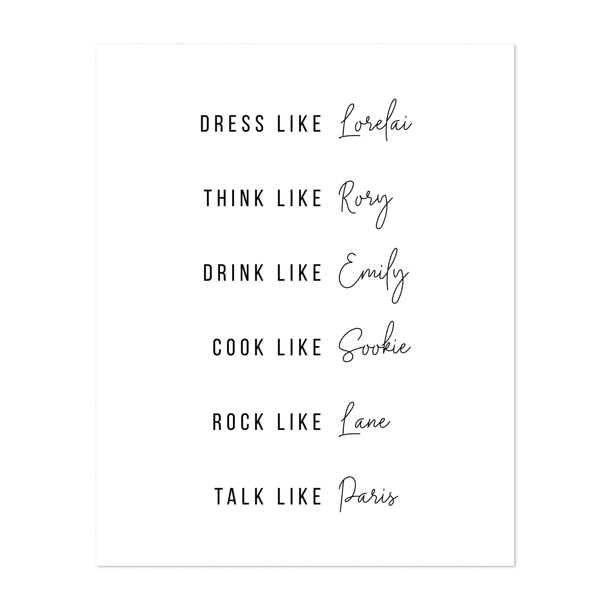 Typography Gilmore Girls Minimal Modern Urban Writing 11