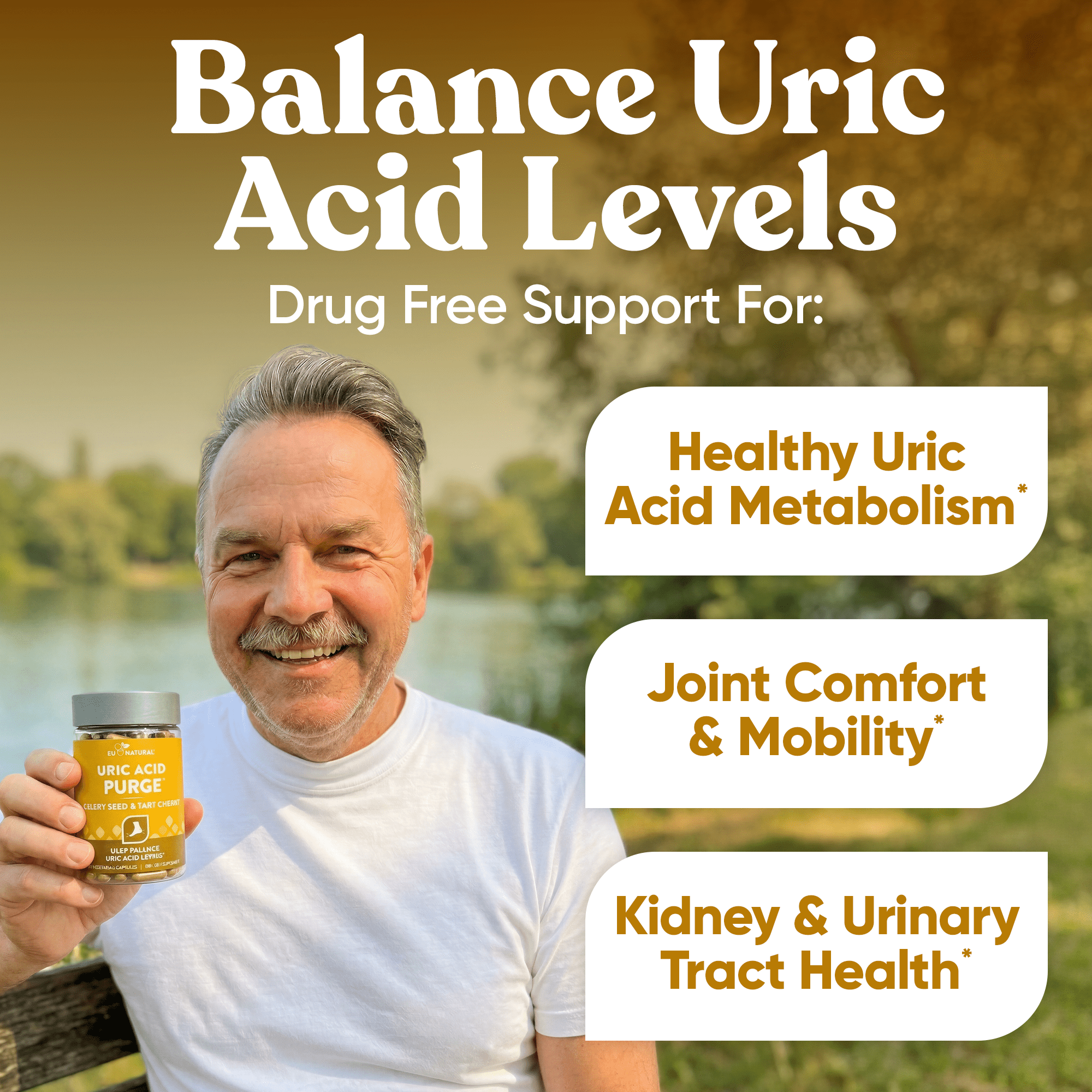 Eu Natural Purge Uric Acid Flush – Celery Seed Extract, Tart Cherry & Chanca Piedra for Joint Support & Mobility – 60 Veg Capsules