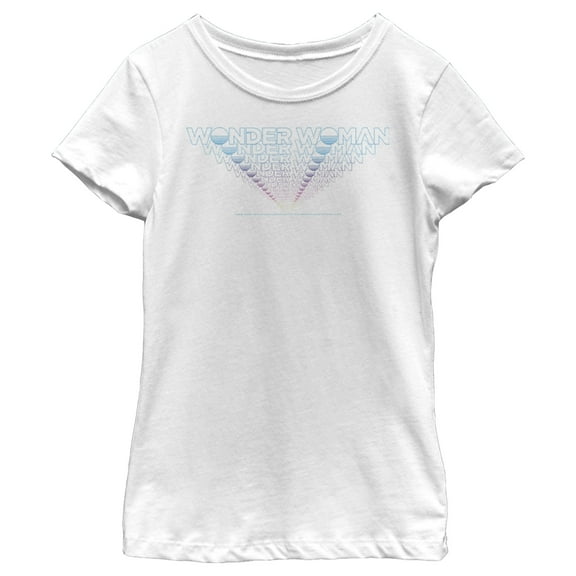 Girl's Wonder Woman 1984 Logo Retro Effect  Graphic Tee White Large