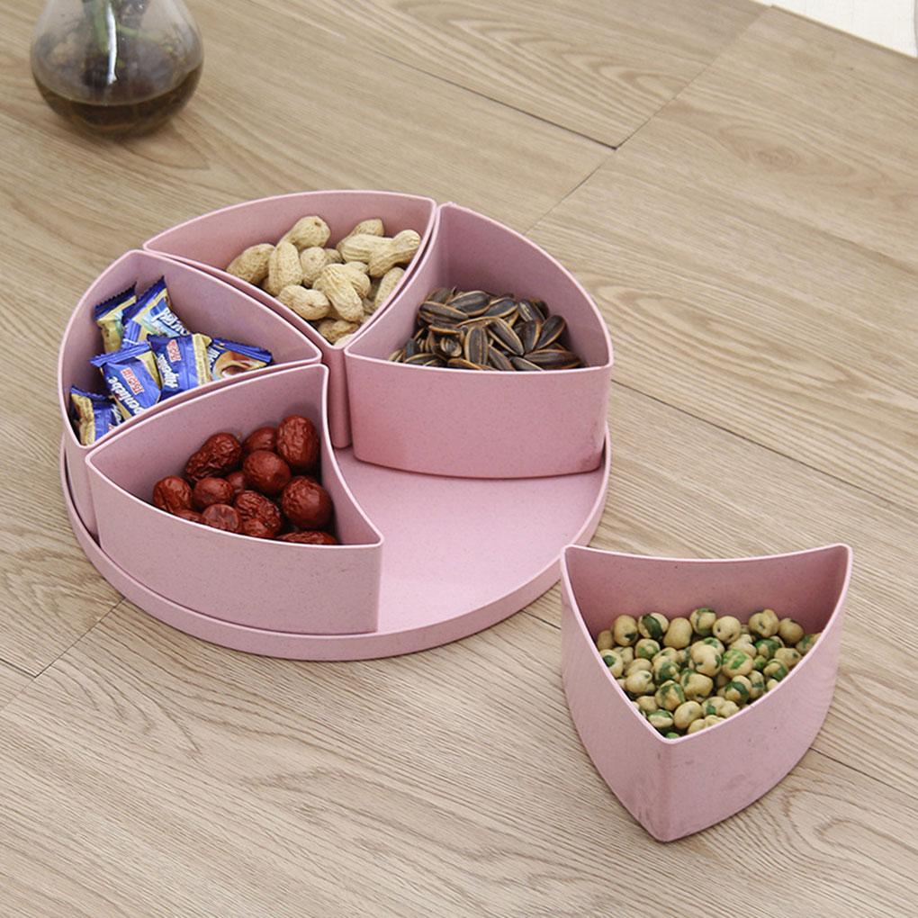 Dried Fruit Snack Plate Living Room Kitchen Removable Subgrid PP Fruit