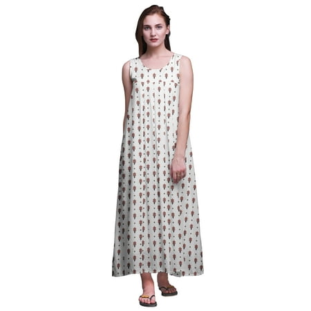 

Bimba Rayon Sleeveless Night Gown For Womens Rayon Printed Nightwear Ladies Sleepwear-3X