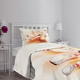 thumbnail image 3 of Ambesonne Bowling Quilted Bedspread Set 2 Pcs, Ball Crashing, Twin Size, Red Orange White, 3 of 5