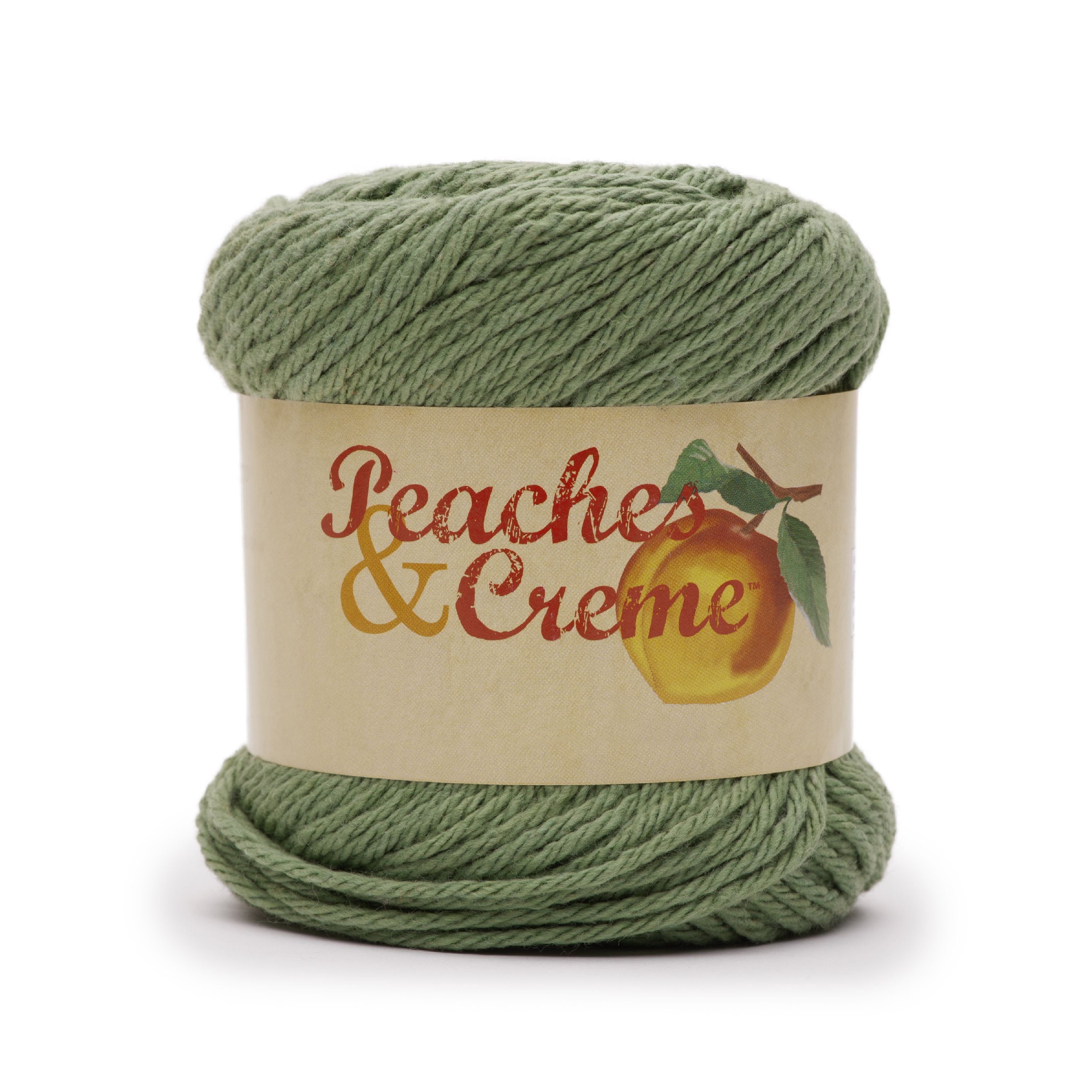 Peaches & Creme Solid 4 Medium Cotton Yarn, Rosemary 2.5oz/70.9g, 120