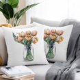 thumbnail image 3 of Outdoor Pillow Cover Watercolor Tulip Set of 2 Waterproof Throw Pillowcases Yellow Flowers Leaf Decorative Patio Furniture Pillows for Couch Garden Indoor & Outdoor Use, 3 of 9
