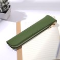 thumbnail image 5 of Leather pencil case, Pen bag, Small pencil case for adults, Pen, Pencil & Marker Cases, leather Mini pencil pouch with zipper - green, 5 of 6