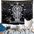 thumbnail image 3 of RV Tapiz de pared con calavera, tapices de esqueleto de meditación para colgar en la pared para sala de estar y dormitorio (calavera, M/130x150cm) oso de fresa Electrónica, 3 of 5