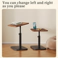 thumbnail image 6 of Premium Walnut Side Table: Adjustable 17.52"-29.92"H, 15.75"x11.81" Thick Top, 15KG – Ideal for Bedside/Sofa/Small Spaces, Reading/Work, 6 of 7