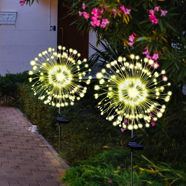 2 PCS-Solar Powered Pathway Lights Outdoor Decorative Lights Waterproof Led Landscape Lighting for Pathway,Yard,Lawn