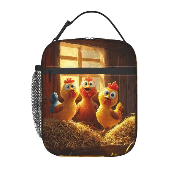 Chicken Lunch Box Reusable Portable Lunch Bag Tote Bag for Work Picnic Hiking