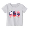 thumbnail image 4 of Big Kid Girl's 4th Of July Patriotic Short Sleeve T Shirt Cute Independence Day Flag Print Tee Comfortable Casual Summer Top For Toddler Kids Undershirts for Toddler Girls Winter 13-14 Years White, 4 of 4