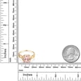 thumbnail image 3 of Gem Stone King 2.04 Ct Peach Simulated Morganite White Topaz 18K Yellow Gold Plated Silver Ring, 3 of 5