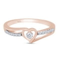 thumbnail image 2 of AFFY Heart Promise Ring for Women, 0.10CT Natural Diamond in 14K Rose Gold over Silver-10.5, 2 of 7
