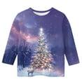 thumbnail image 4 of MKOSPLRT Chandails de Noël Laids Filles Garçons Manches 3/4 Col Rond T-Shirts Arbre de Noël Mignons Tess Graphique des Fêtes 3-12 Ans, 4 of 5